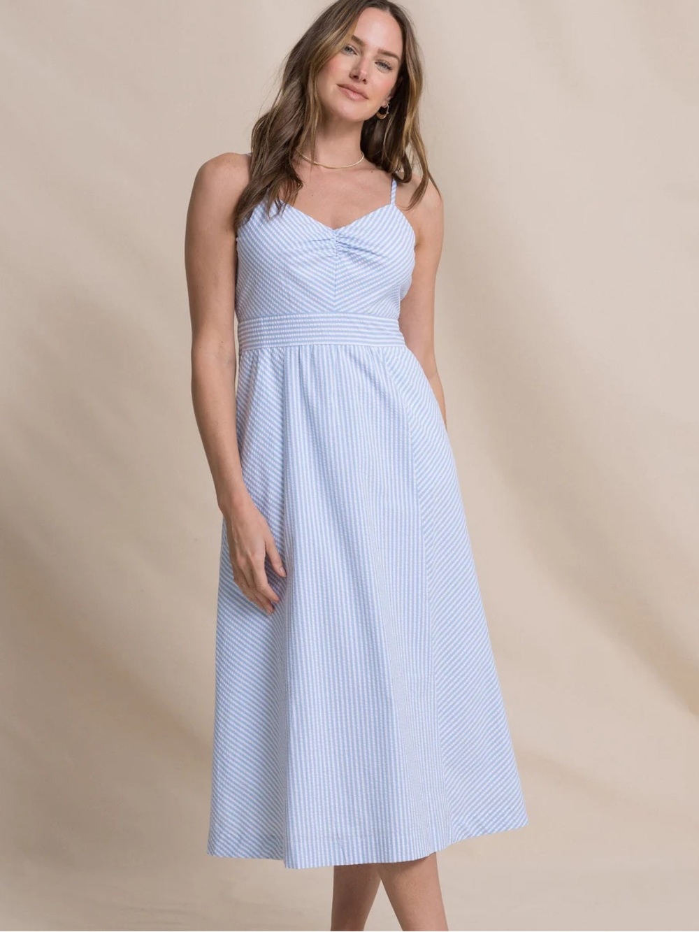 Southern Tide Cami Seersucker Dress Color COLOR Ocean Channel Size Small
